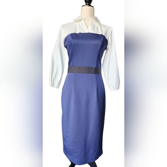 7th Avenue New York & Co. Navy & White Dress Women's XS NWT - Picture 1 of 12